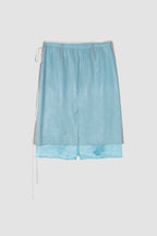 【overdue flair】BEADED LAYERED WRAP SKIRT - YELLOW/BLUE