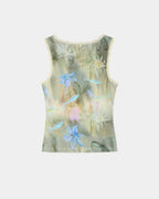 【ADSB】FISH & BUTTERFLY LACE EMBROIDERED TANK TOP