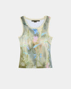 【ADSB】FISH & BUTTERFLY LACE EMBROIDERED TANK TOP
