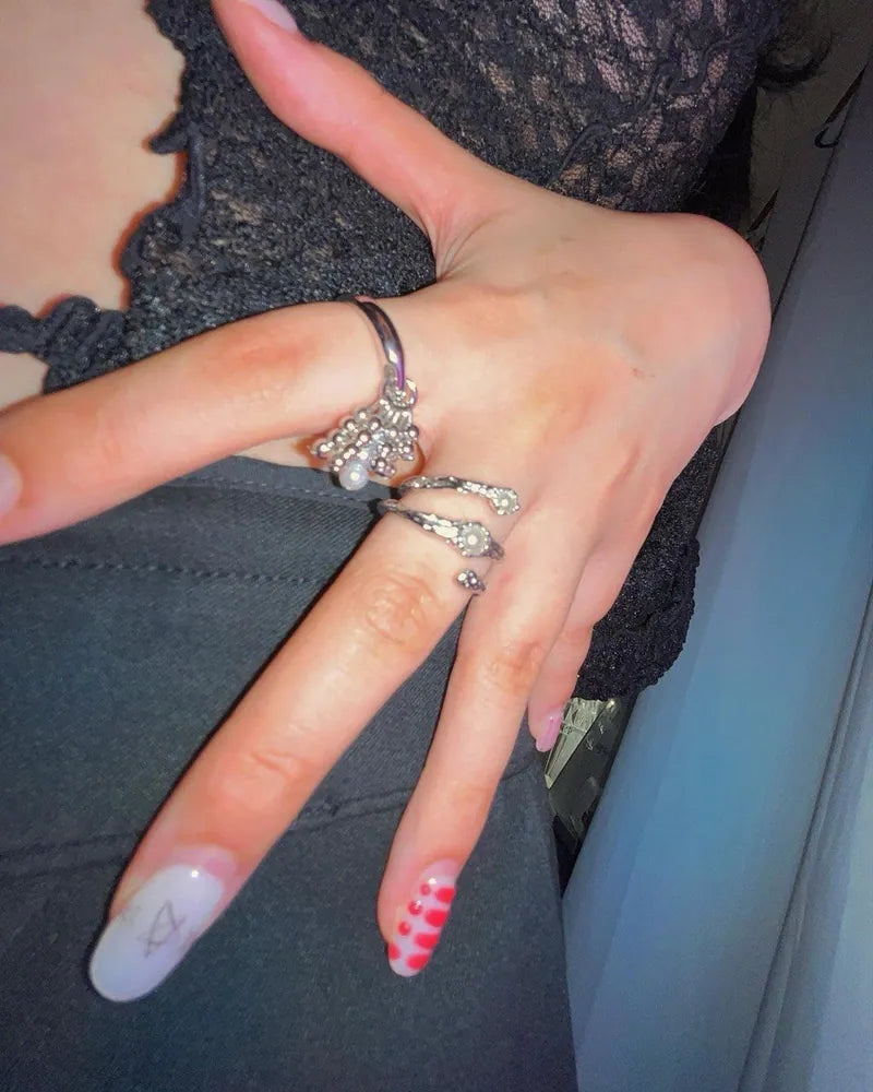 【3amgang】FALLING WHITE PEARL RING
