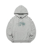 【niceghostclub】STRIPE RUSH 3STAR HOODIE ZIP UP [ GREY / BLACK ]
