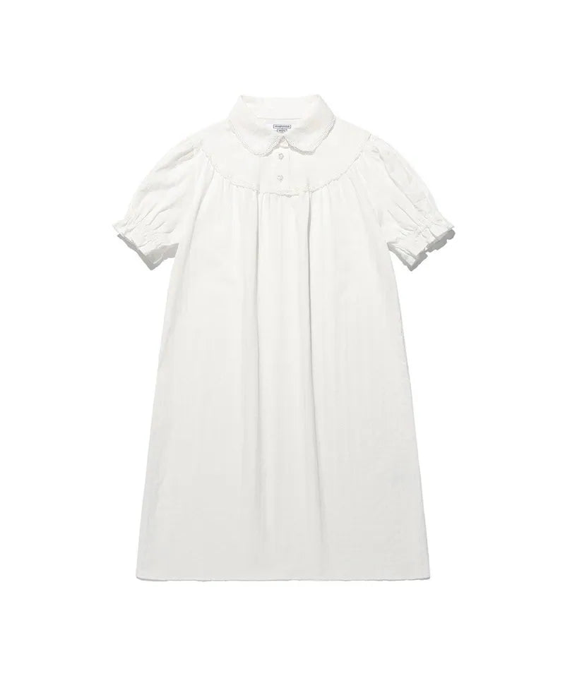 【niceghostclub】FFATS shirring puff dress [ white ]