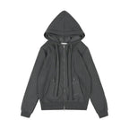 【Fancy Club】DYE-WASH LAYERED HOODED ZIP-UP [Charcoal / Brown]