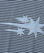 【niceghostclub】 stripe rush 3star ringer crop tee [ black / navy ]