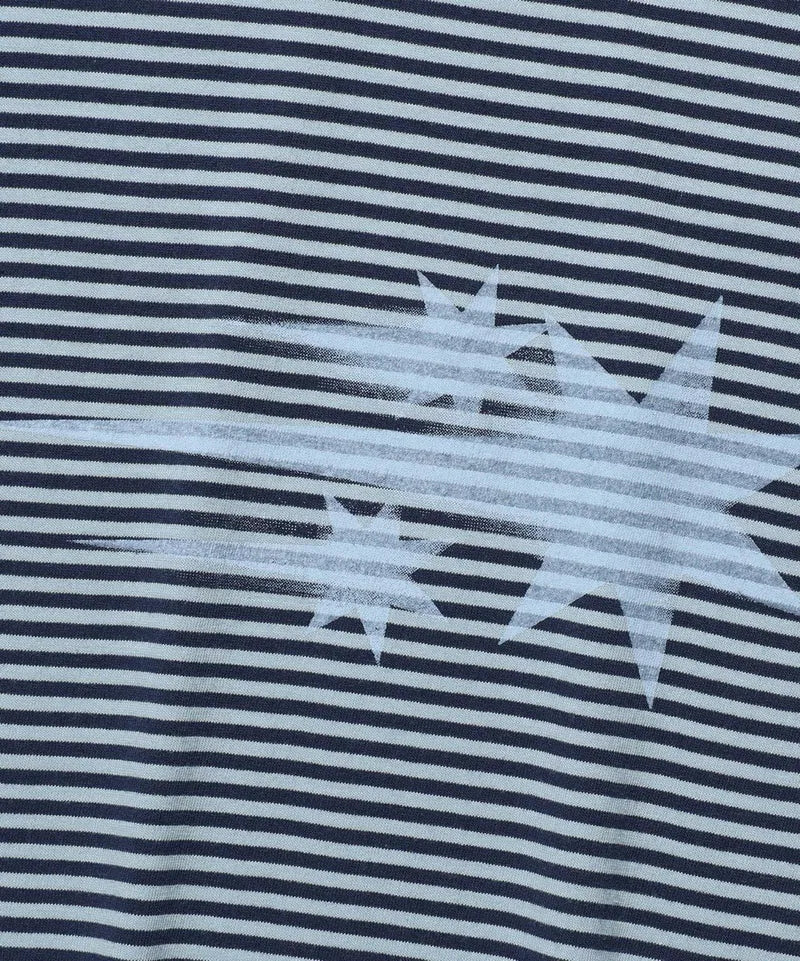 【niceghostclub】 stripe rush 3star ringer crop tee [ black / navy ]