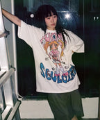 【niceghostclub】[ x soulpusssy cat ] ghostsoulgirl gyaru big big tee [pink/white]