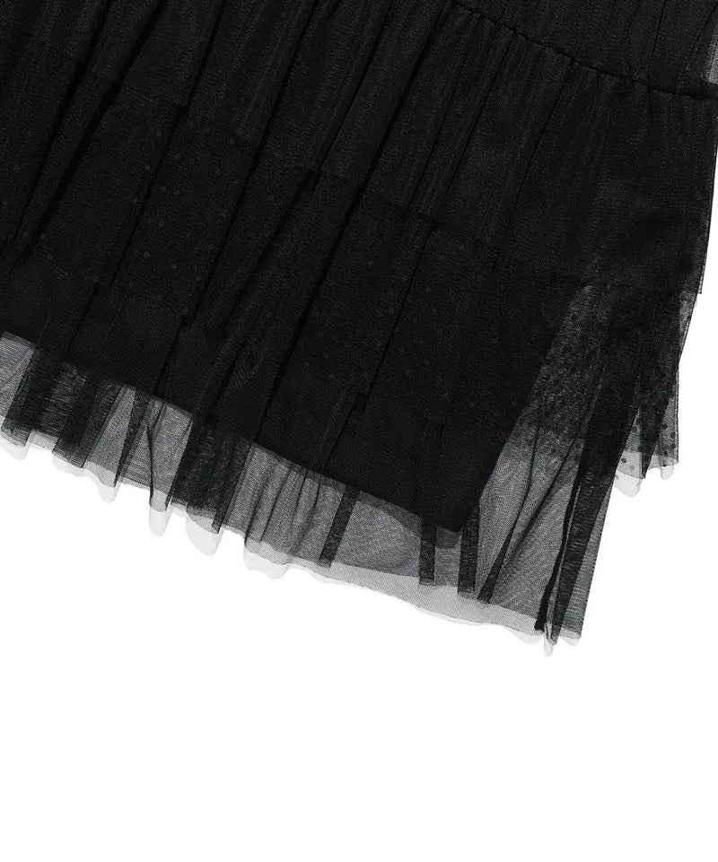 【niceghostclub】FFATS tulle dress big big tee [ black ]