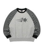 【niceghostclub】STRIPE 3STAR RAGLAN SWEATSHIRTS [WHITE / GREY]
