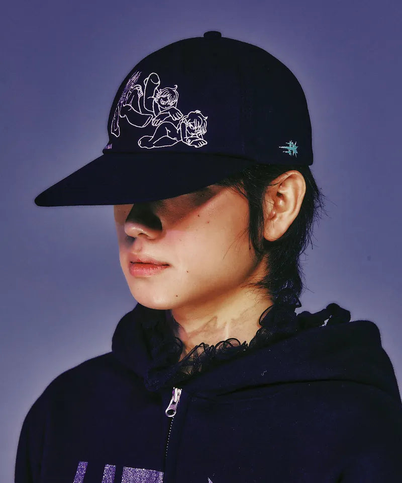 【niceghostclub】angels cap [Black / Purple]