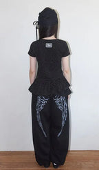 【Fancy Club】FRILL LAYERED DOT TEE [White / Black]