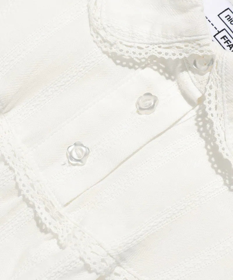 【niceghostclub】FFATS shirring puff dress [ white ]