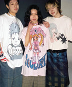 【niceghostclub】[ x soulpusssy cat ] ghostsoulgirl gyaru big big tee [pink/white]