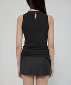 【Flare up】Draped Sleeveless Top [Black / White / Gray]