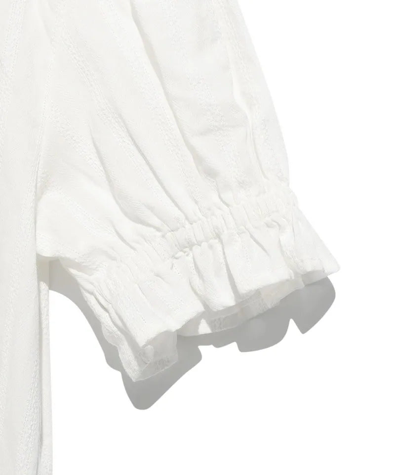 【niceghostclub】FFATS shirring puff dress [ white ]