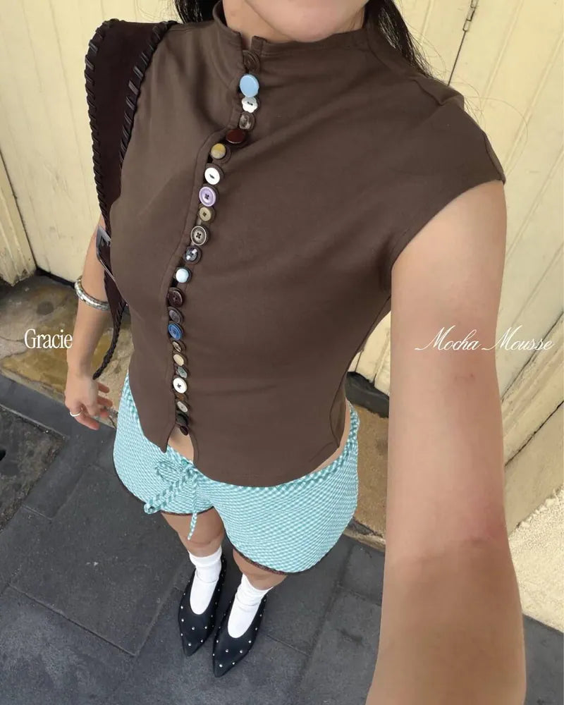 【CICLO】Gracie Button Top - 3 colors