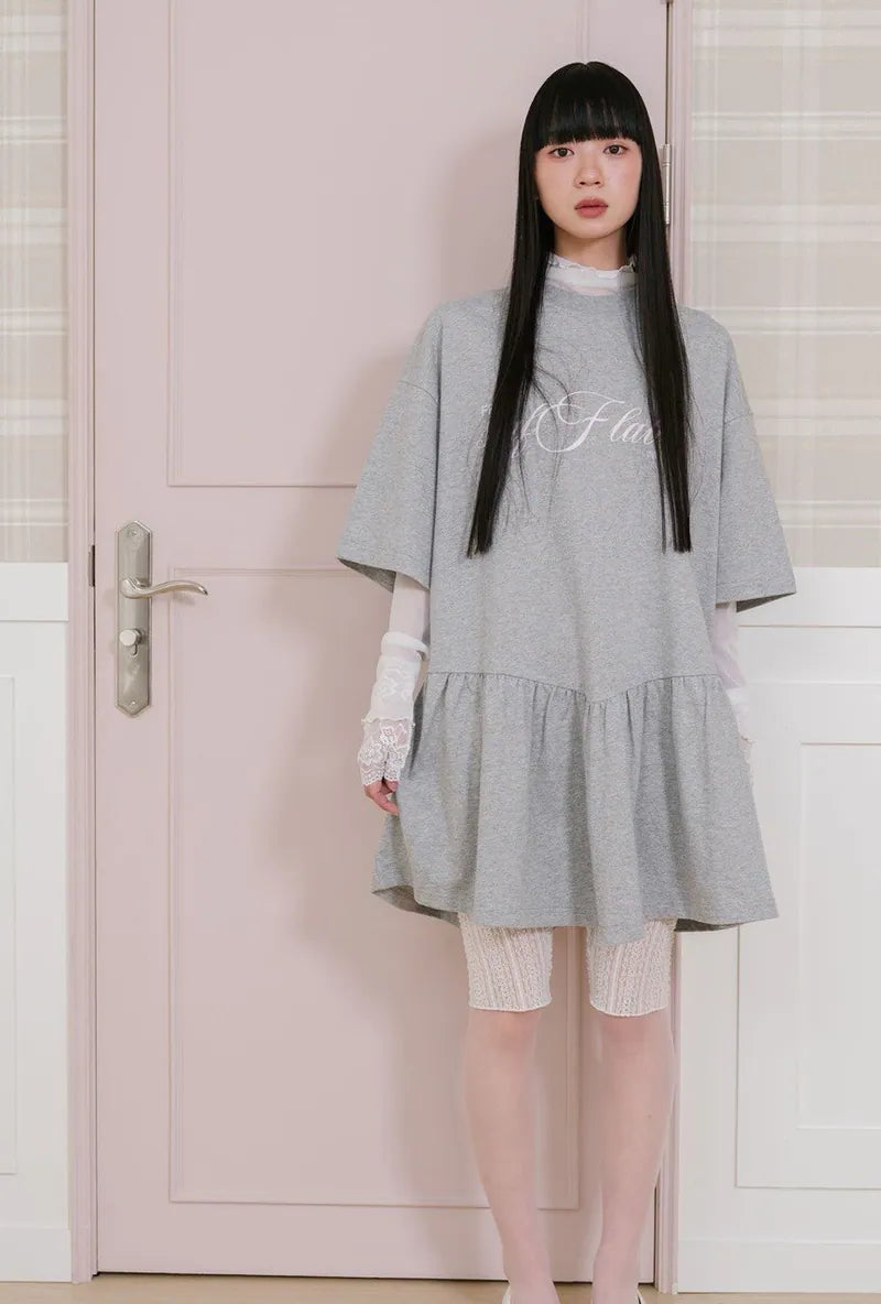 【niceghostclub】FFATS sailor dress big big tee [ grey ]