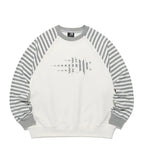 【niceghostclub】STRIPE 3STAR RAGLAN SWEATSHIRTS [WHITE / GREY]