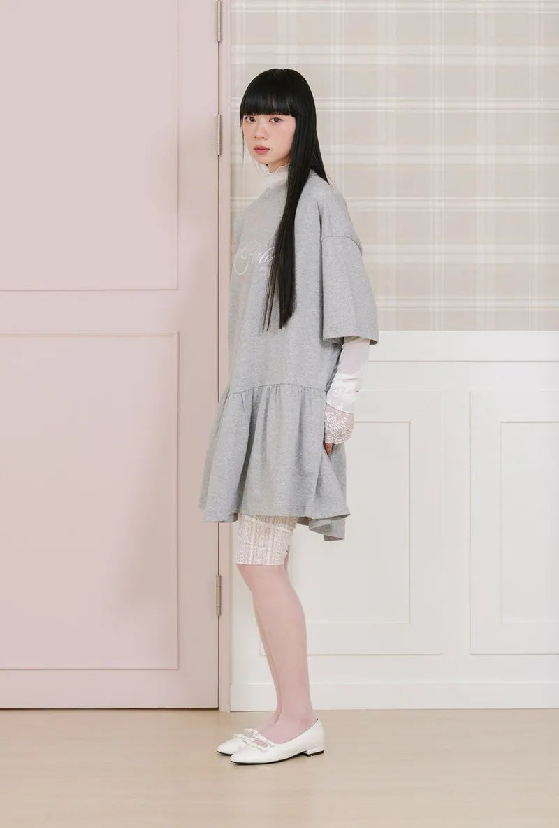 【niceghostclub】FFATS sailor dress big big tee [ grey ]