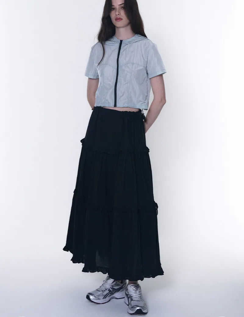 【PLACESTUDIO】鬆緊腰圍蛋糕長裙 - 3 colors