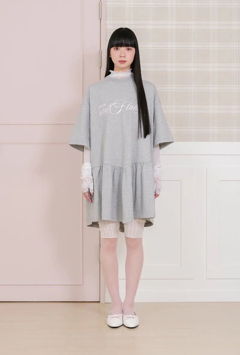 【niceghostclub】FFATS sailor dress big big tee [ grey ]