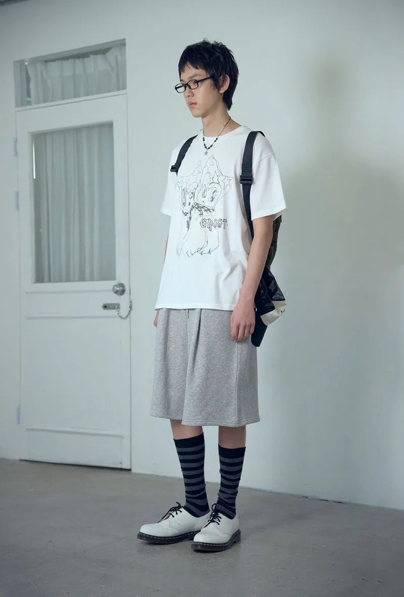 【niceghostclub】warped dolly tee [ grey / white ]