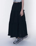 【PLACESTUDIO】鬆緊腰圍蛋糕長裙 - 3 colors