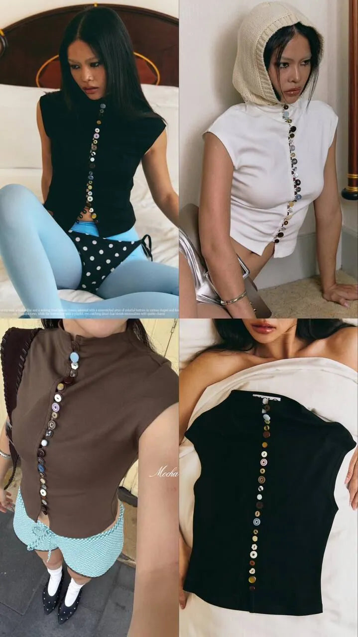 【CICLO】Gracie Button Top - 3 colors