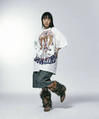 【niceghostclub】[ x soulpusssy cat ] ghostsoulgirl gyaru big big tee [pink/white]
