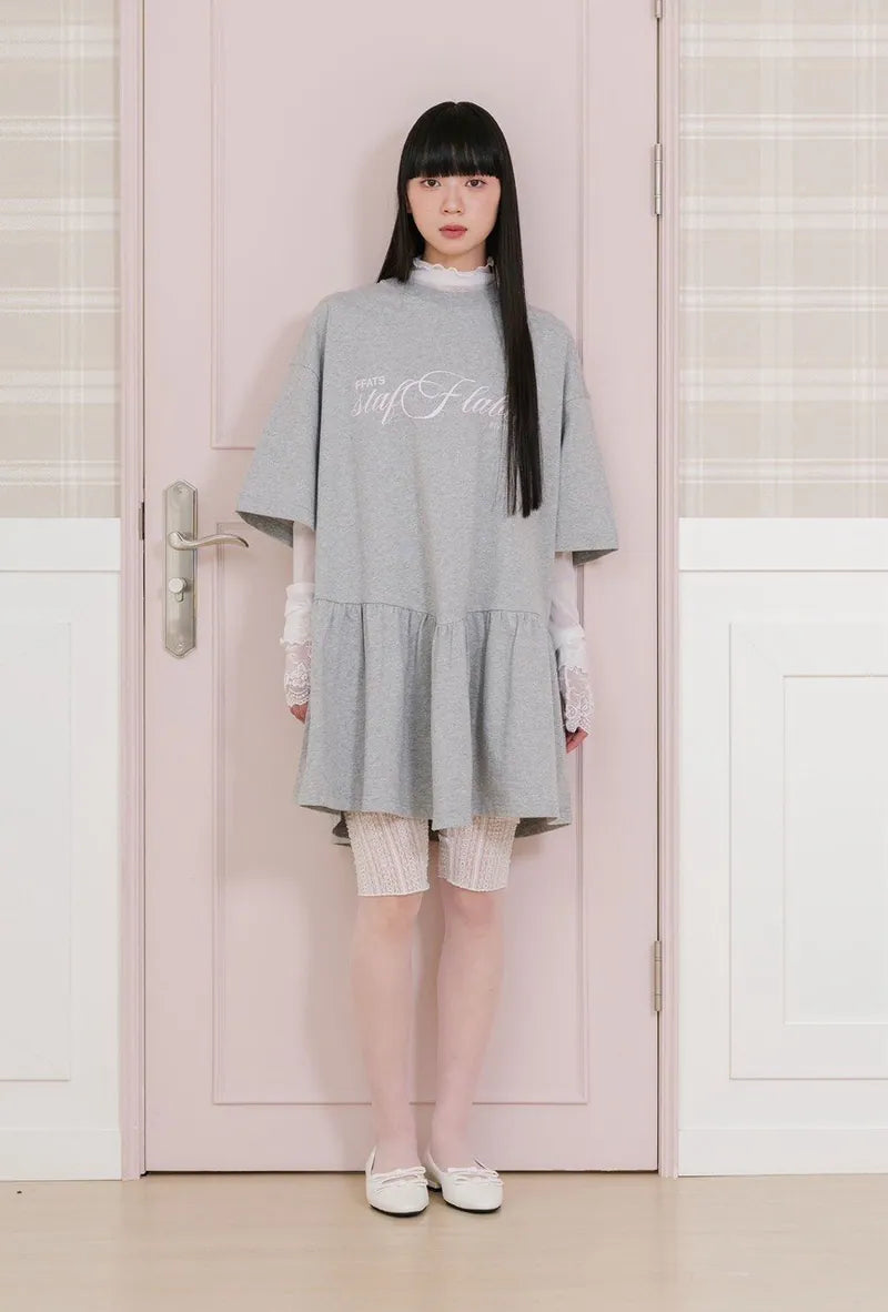 【niceghostclub】FFATS sailor dress big big tee [ grey ]