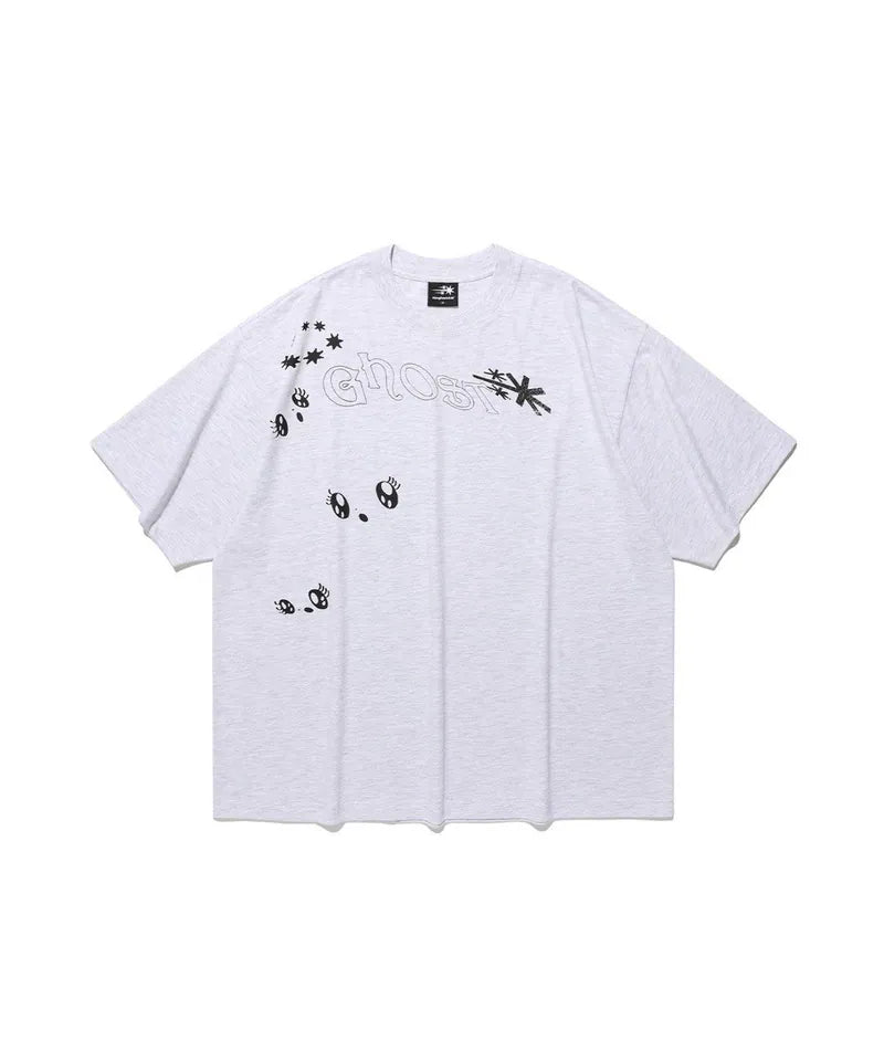 【niceghostclub】  non standard logo tee [ grey / yellow ]