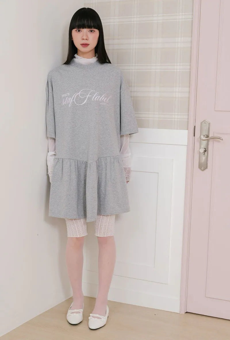 【niceghostclub】FFATS sailor dress big big tee [ grey ]