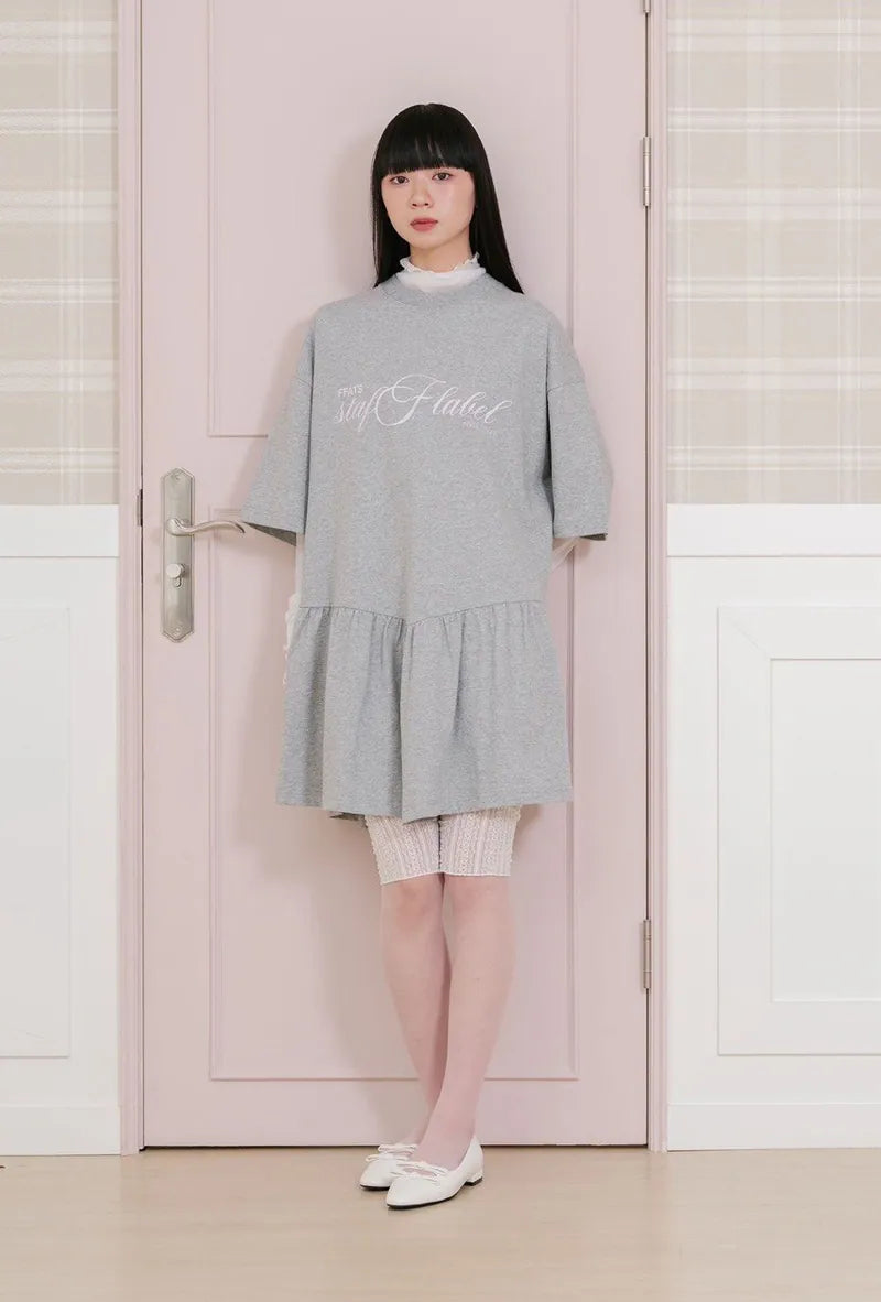 【niceghostclub】FFATS sailor dress big big tee [ grey ]