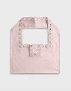 【Polysooem】EYELET SUEDE SHOULDER BAG [ YELLOW BROWN / PINK ]