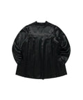 【niceghostclub】FFATS PLEATED PUFF SATIN DRESS [ BLACK ]