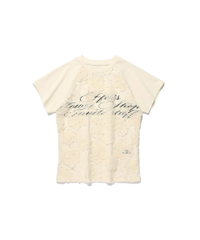 【niceghostclub】FFATS flower shop layered tee [ ivory ]