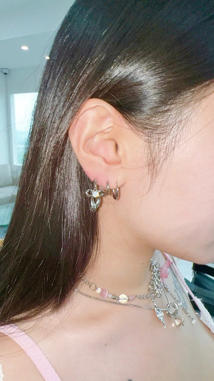 【3amgang】MOONSTONE RIBBON EARRING