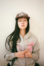 【niceghostclub】STAR SHOES GIRL HOODIE ZIP UP [ LIGHT GREY ]