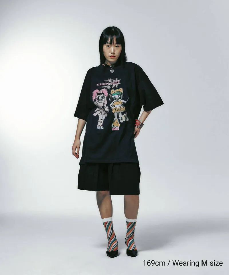 【niceghostclub】[ x soulpusssy cat ] ghostsoulgirl rabbit&bear big big tee [white/black]