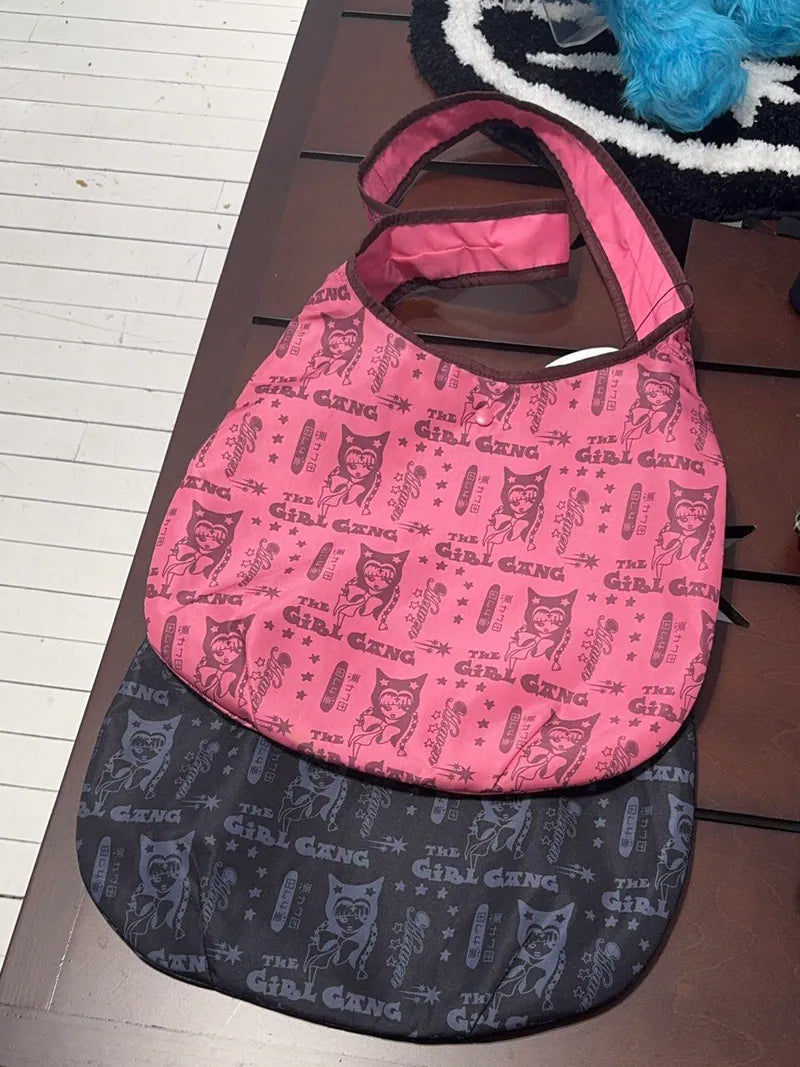 【niceghostclub】girl gang pattern crossbag [pink / black]