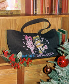 【niceghostclub】[x soulpusssy cat]ghostsoulgirl tote bag [Black / Burgundy]