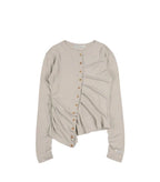 【Fancy Club】UNBALANCE SHIRRING CARDIGAN