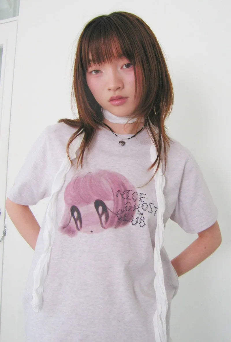 【niceghostclub】big eyes doll tee[ white / black / pink ]