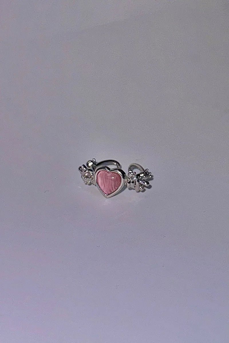【3amgang】PINK HEART ANGEL RING