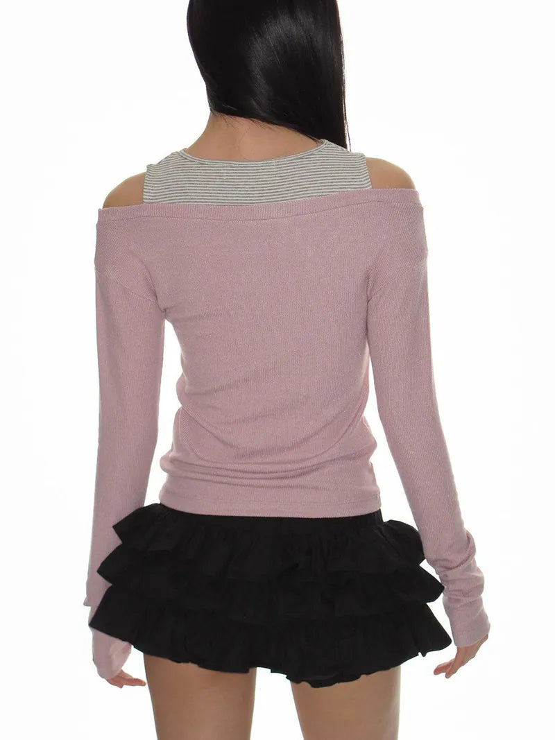 【CRANK】TIERED MICRO SKIRT PANTS [ WINE CHECK / WHITE ]