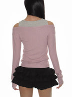 【CRANK】TIERED MICRO SKIRT PANTS [ WINE CHECK / WHITE ]