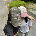【aeae】WEB LOGO CAMO 5 PANNEL CAP [ PINK/RED ]