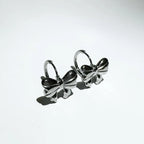 【3amgang】SILVER RIBBON ONE TOUCH EARRING