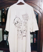 【niceghostclub】 ghost angels head sketch pigment big big tee [ WHITE ]