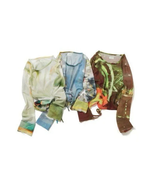 【PAMM】綁帶渲染薄長袖 - 3 colors