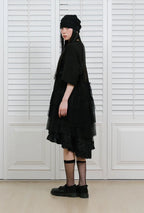 【niceghostclub】FFATS tulle dress big big tee [ black ]